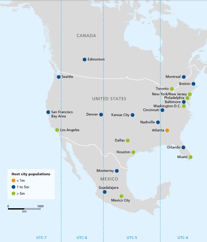 Voorgestelde World Cup 2026 host cities