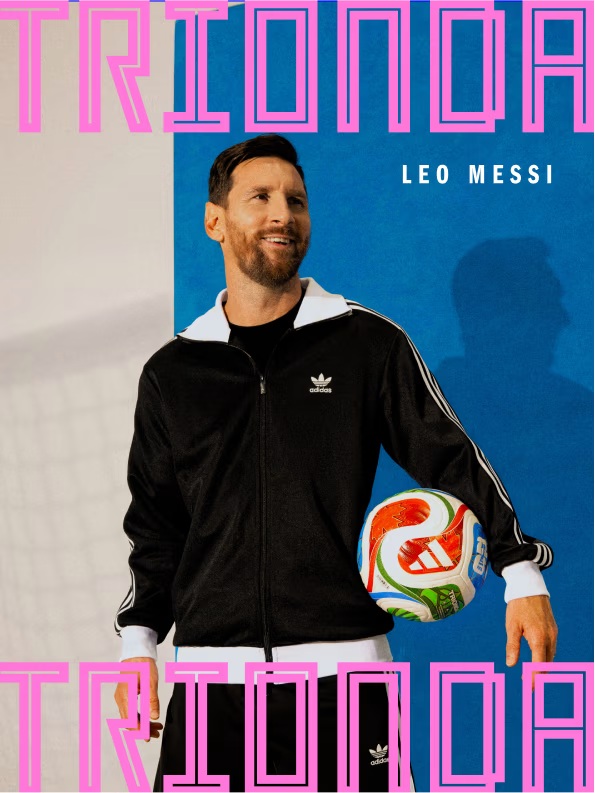Leo Messi with the official World Cup ball